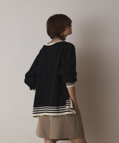 GRACE CONTINENTAL メッシュラインニットカーディガン