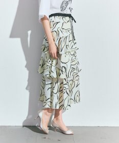 GRACE CONTINENTAL プリントレイヤードスカート