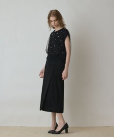 GRACE CONTINENTAL チュール刺繍ニットトップ