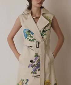 GRACE CONTINENTAL プリントトレンチワンピース