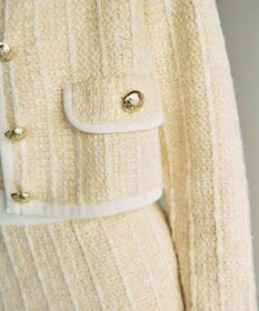 GRACE CONTINENTAL ツイードショートニットカーディガン