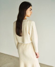 GRACE CONTINENTAL ツイードショートニットカーディガン