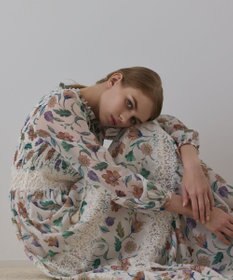 GRACE CONTINENTAL サラサプリントティアードワンピース キナリ