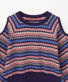 GRACE CONTINENTAL ボーダーパフニットトップ