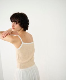 GRACE CONTINENTAL バイカラーニットノースリーブ