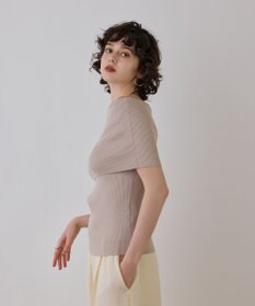 GRACE CONTINENTAL オフショルリブニットトップ