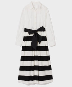 GRACE CONTINENTAL ボーダーコンビシャツワンピース