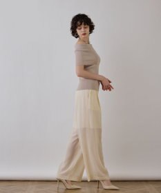GRACE CONTINENTAL オフショルリブニットトップ