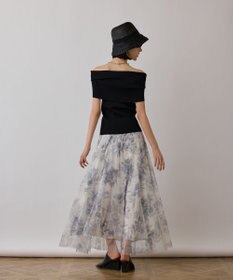 GRACE CONTINENTAL シャドーフラワープリントスカート