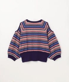 GRACE CONTINENTAL ボーダーパフニットトップ