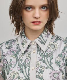 GRACE CONTINENTAL マルチフラワー刺繍フレアワンピース