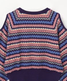 GRACE CONTINENTAL ボーダーパフニットトップ