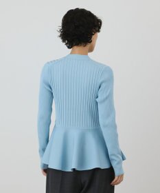GRACE CONTINENTAL ペプラムリブニットカーディガン