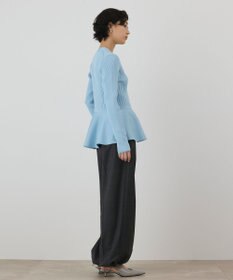 GRACE CONTINENTAL ペプラムリブニットカーディガン