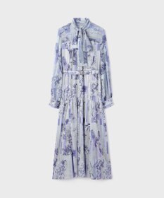 GRACE CONTINENTAL ロゴフラワ－プリントボウタイワンピース