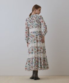 GRACE CONTINENTAL サラサプリントティアードワンピース