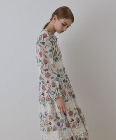 GRACE CONTINENTAL サラサプリントティアードワンピース