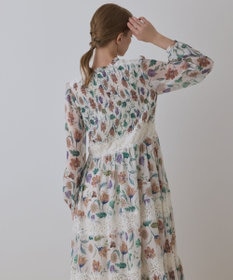 GRACE CONTINENTAL サラサプリントティアードワンピース