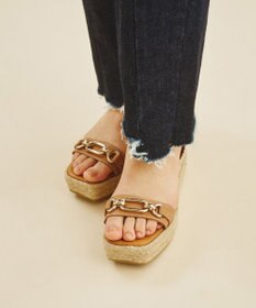 GRACE CONTINENTAL MAYPOLチェーンサンダル キャメル