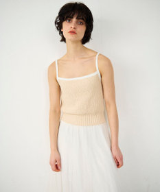 GRACE CONTINENTAL バイカラーニットノースリーブ