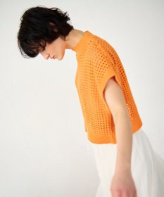 GRACE CONTINENTAL メッシュルーズニットトップ
