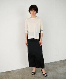 GRACE CONTINENTAL バイカラークルーニットトップ