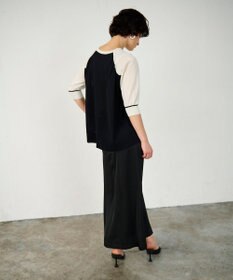 GRACE CONTINENTAL バイカラークルーニットトップ