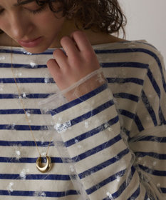 GRACE CONTINENTAL バスクボーダートップ ブルー