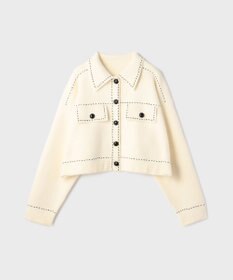 GRACE CONTINENTAL ステッチニットジャケット