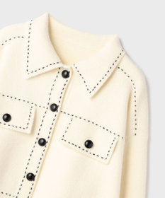 GRACE CONTINENTAL ステッチニットジャケット