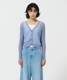 GRACE CONTINENTAL リブシアーニットカーディガン