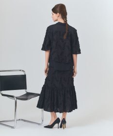 GRACE CONTINENTAL フラワーembケープブラウス