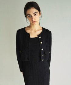 GRACE CONTINENTAL ツイードショートニットカーディガン