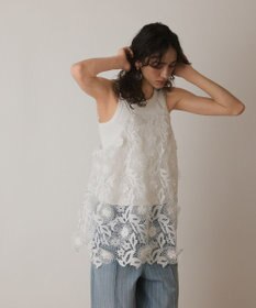 GRACE CONTINENTAL フラワーレースキャミソール