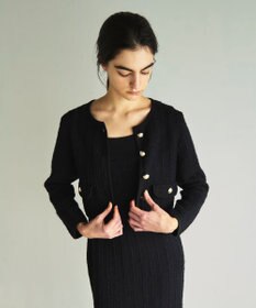 GRACE CONTINENTAL ツイードショートニットカーディガン