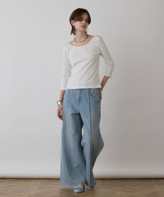 GRACE CONTINENTAL テレコボートネックトップ