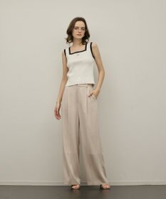 GRACE CONTINENTAL バイカラーリブニットノースリーブ