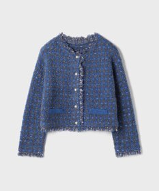 GRACE CONTINENTAL ツイードニットショートカーディガン