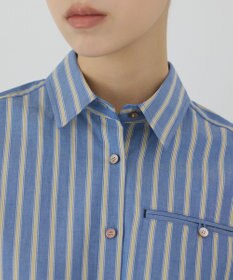 GRACE CONTINENTAL ストライプショートシャツ