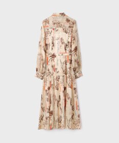 GRACE CONTINENTAL ロゴフラワ－プリントボウタイワンピース