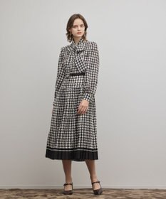 GRACE CONTINENTAL バイカラーチェックプリントワンピース