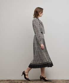 GRACE CONTINENTAL バイカラーチェックプリントワンピース