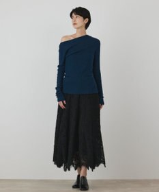 GRACE CONTINENTAL アシメリブニットトップ