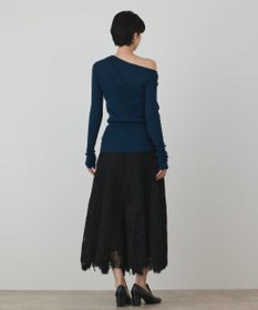 GRACE CONTINENTAL アシメリブニットトップ