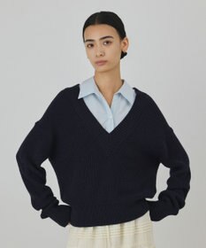GRACE CONTINENTAL シャツカラーニットトップ