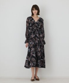 GRACE CONTINENTAL ペイズリーカシュクールワンピース ブラック