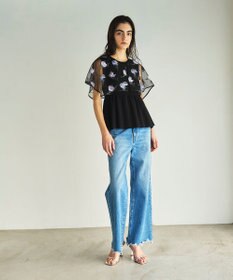 GRACE CONTINENTAL 刺繍ケープニットトップ