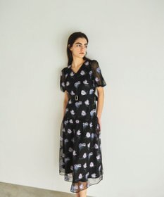 GRACE CONTINENTAL レトロフラワー刺繍ワンピース