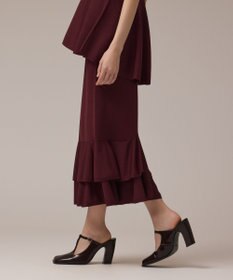 GRACE CONTINENTAL ティアードニットスカート ボルドー