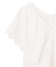 GRACE CONTINENTAL 刺繍ラッフルカラーノースリーブ トップ